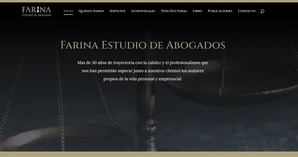 Captura del sitio web de FARINA ABOGADOS