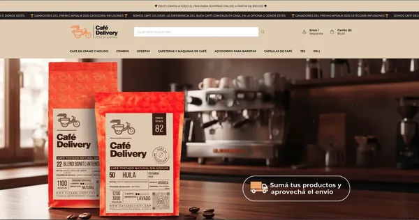 Captura del sitio web de CAFÉ DELIVERY