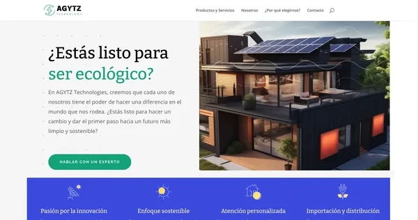 Captura del sitio web de AGYTZ TECHNOLOGIES