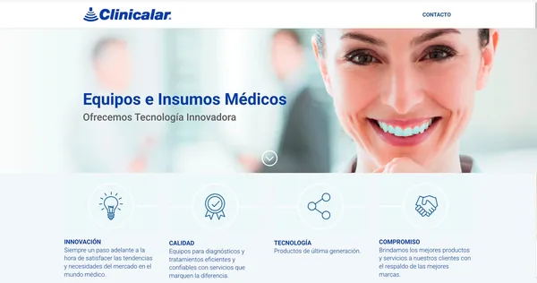 Captura del sitio web de CLINICALAR