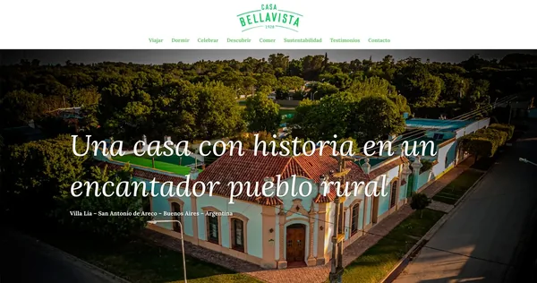 Captura del sitio web de CASA BELLAVISTA