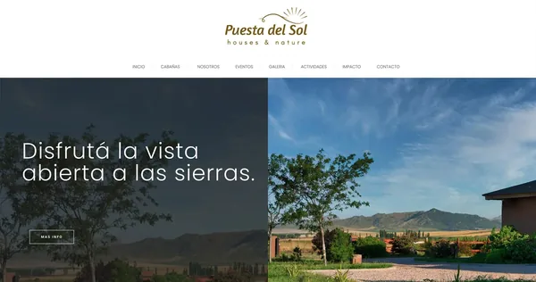 Captura del sitio web de PUESTA DEL SOL NATURE